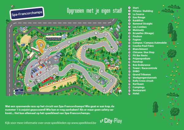 Speelkleed Spa-Francorchamps plattegrond