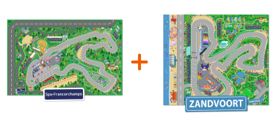 Combideal: het speelkleed van Spa-Francorchamps en van Zandvoort